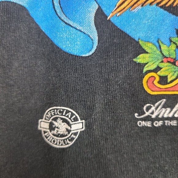 Vintage 1993 Anheuser Busch Beer T-Shirt Medium Black Eagle Single Stitch - Picture 6 of 9